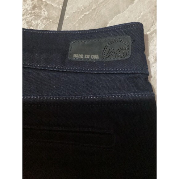 Adriano Goldschmied The Mia Pintuck Flare Dark Wash Jeans HEMMED Cropped 26 - Picture 5 of 10